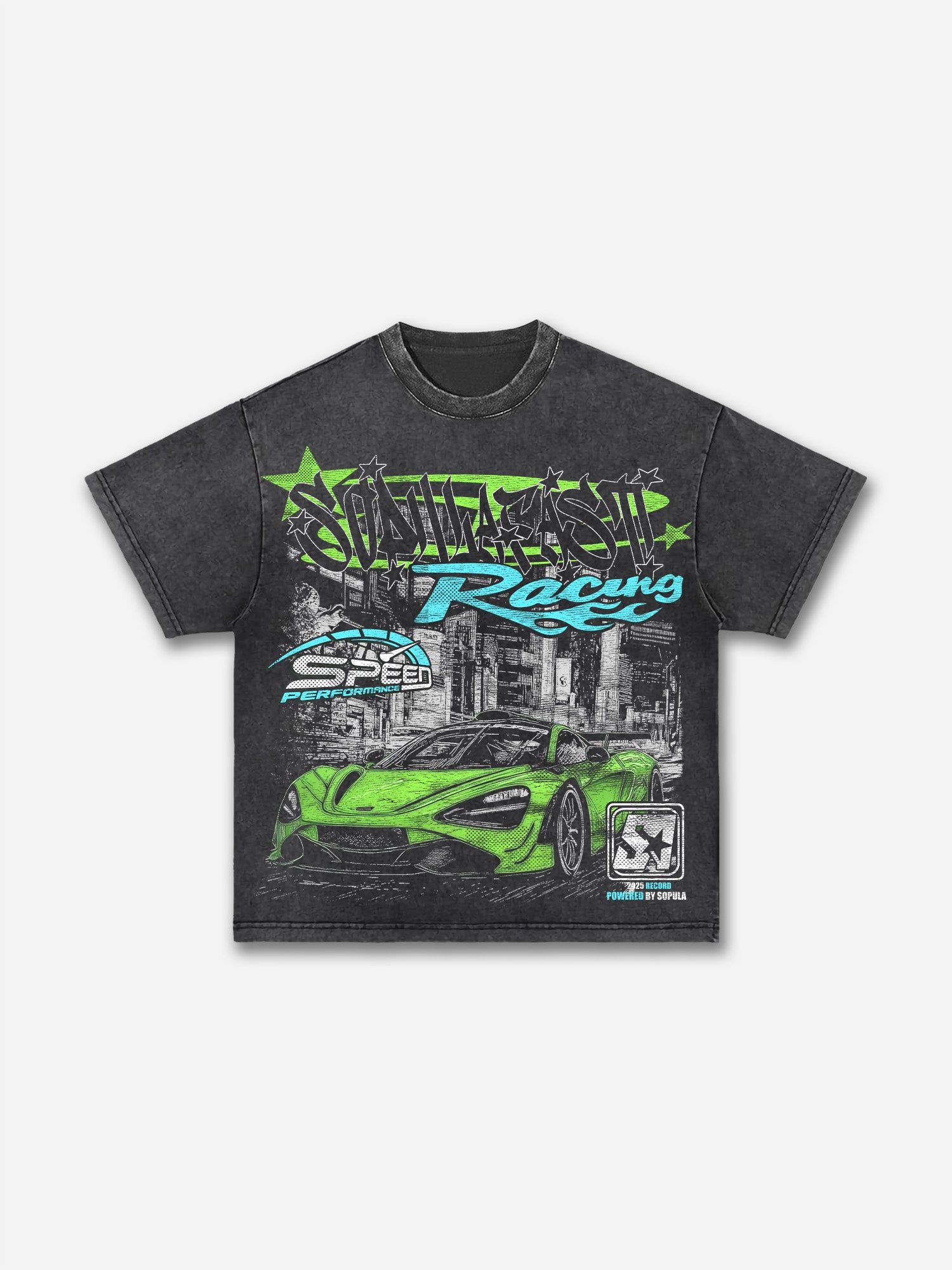 Y2k Fast Racing Make Vintage Graphics Acid Washed T-shirt