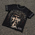 Retro Religion Jesus Thorns Christian Faith Graphic T-shirt