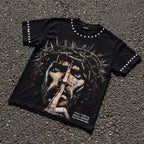 Retro Religion Jesus Thorns Christian Faith Graphic T-shirt
