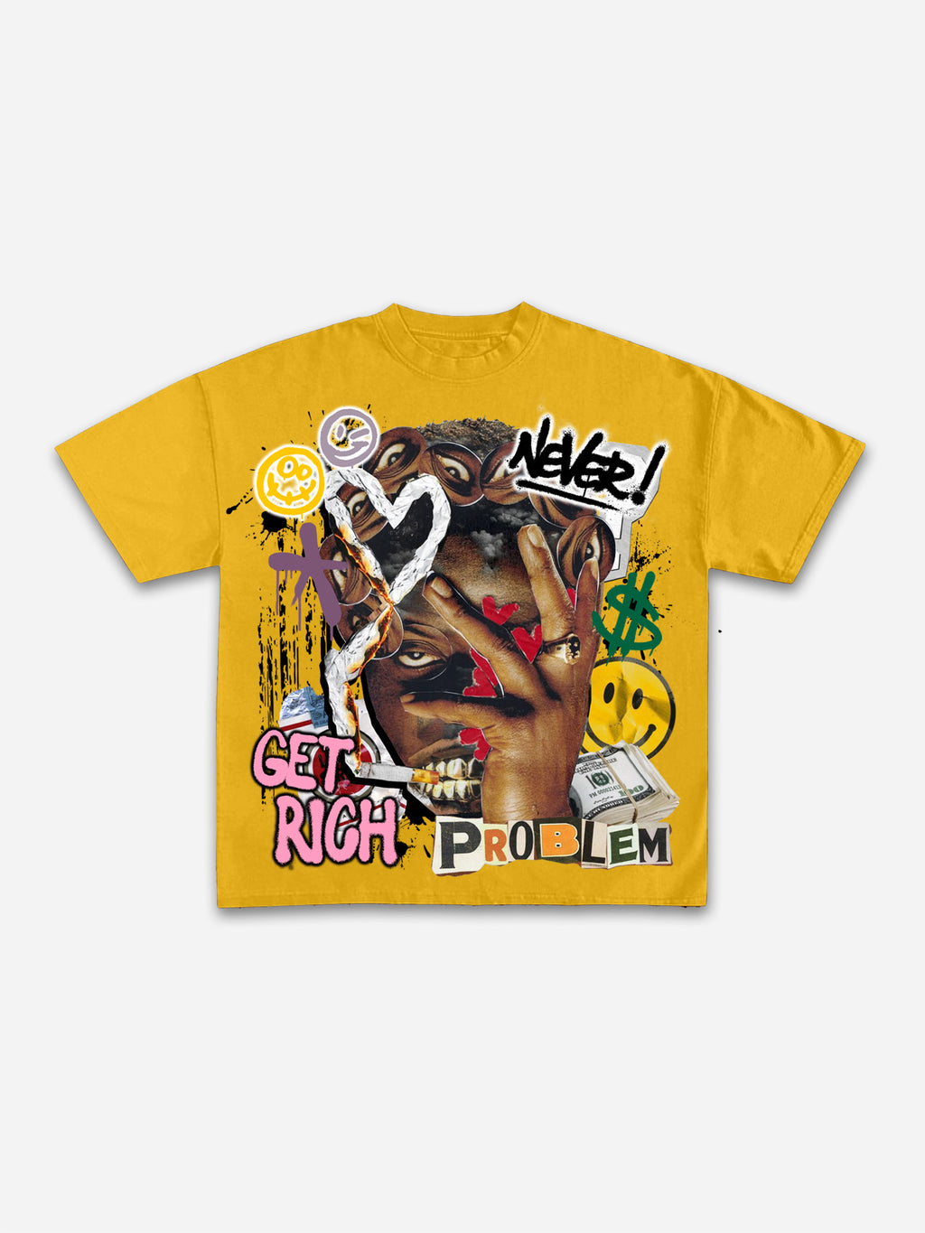 Richer Than My Opps Vintage Abstract Man Graphic Cotton T-shirt