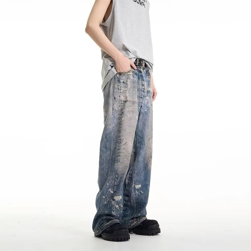 Streetwear Printed Bootcut Denim Baggy Jeans