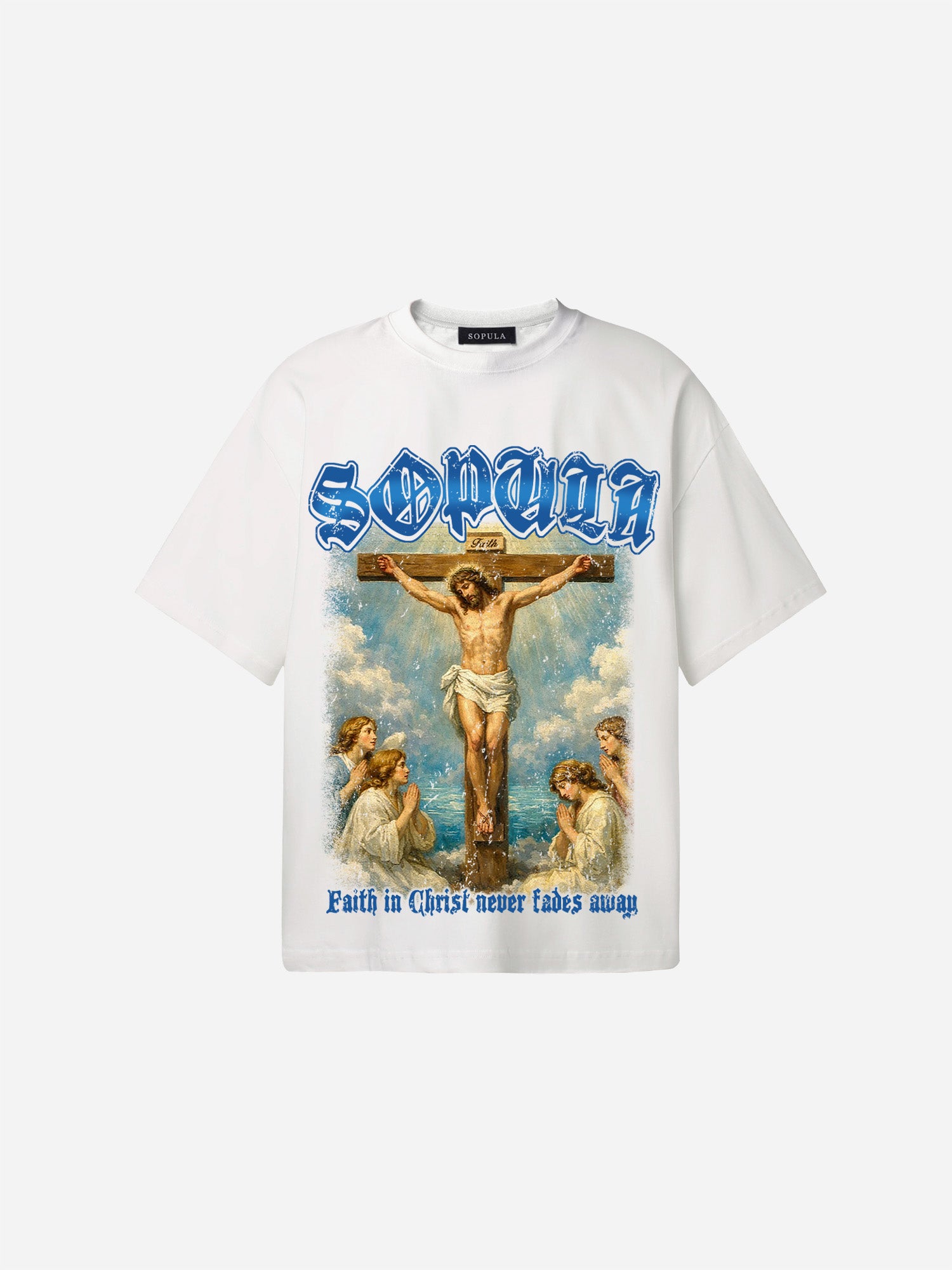 Sopula Portrait Of Jesus Artistic Graphic Cotton T-shirt