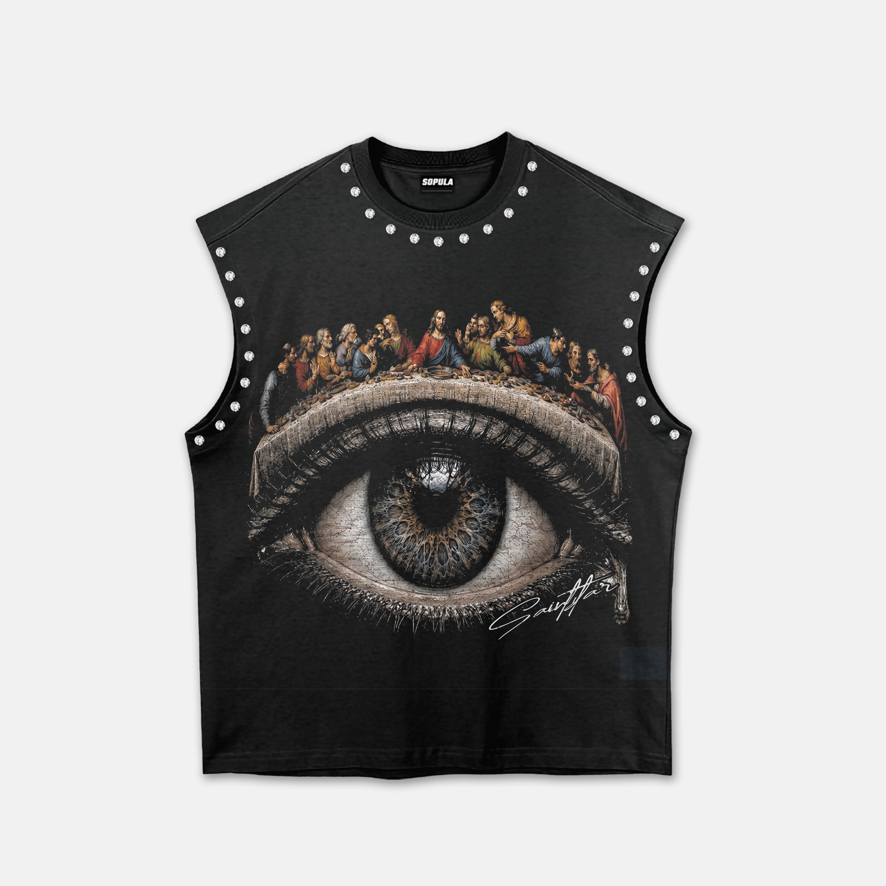 The Eye Of God The Last Supper Vintage Graphic Tank Top