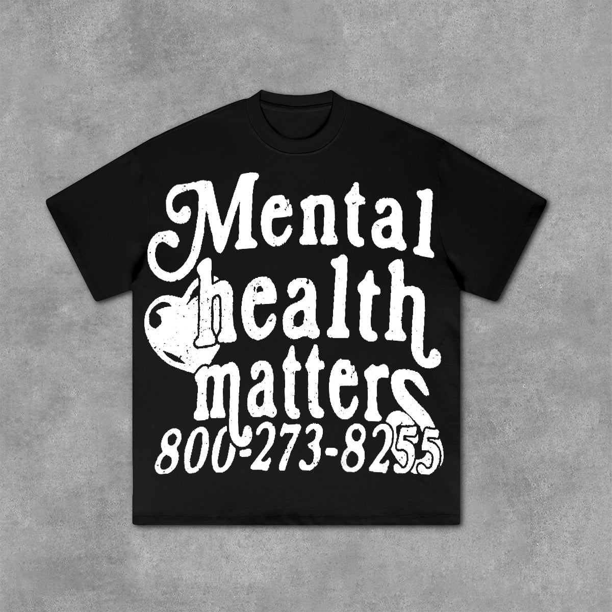 Vintage Mental Health Matters Graphic Short Sleeve T-Shirt