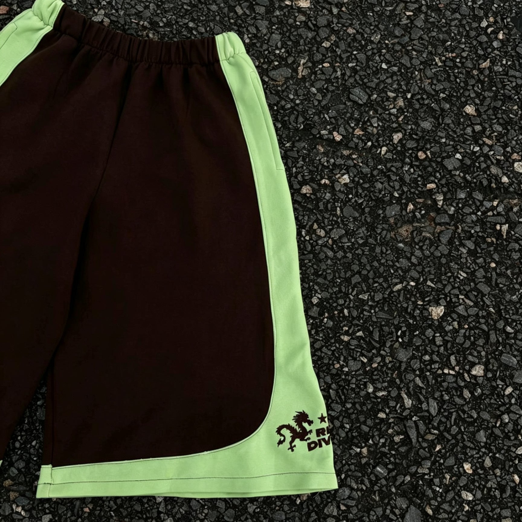 Dragon Pattern Patchwork Drawstring 3/4 Basketball Shorts