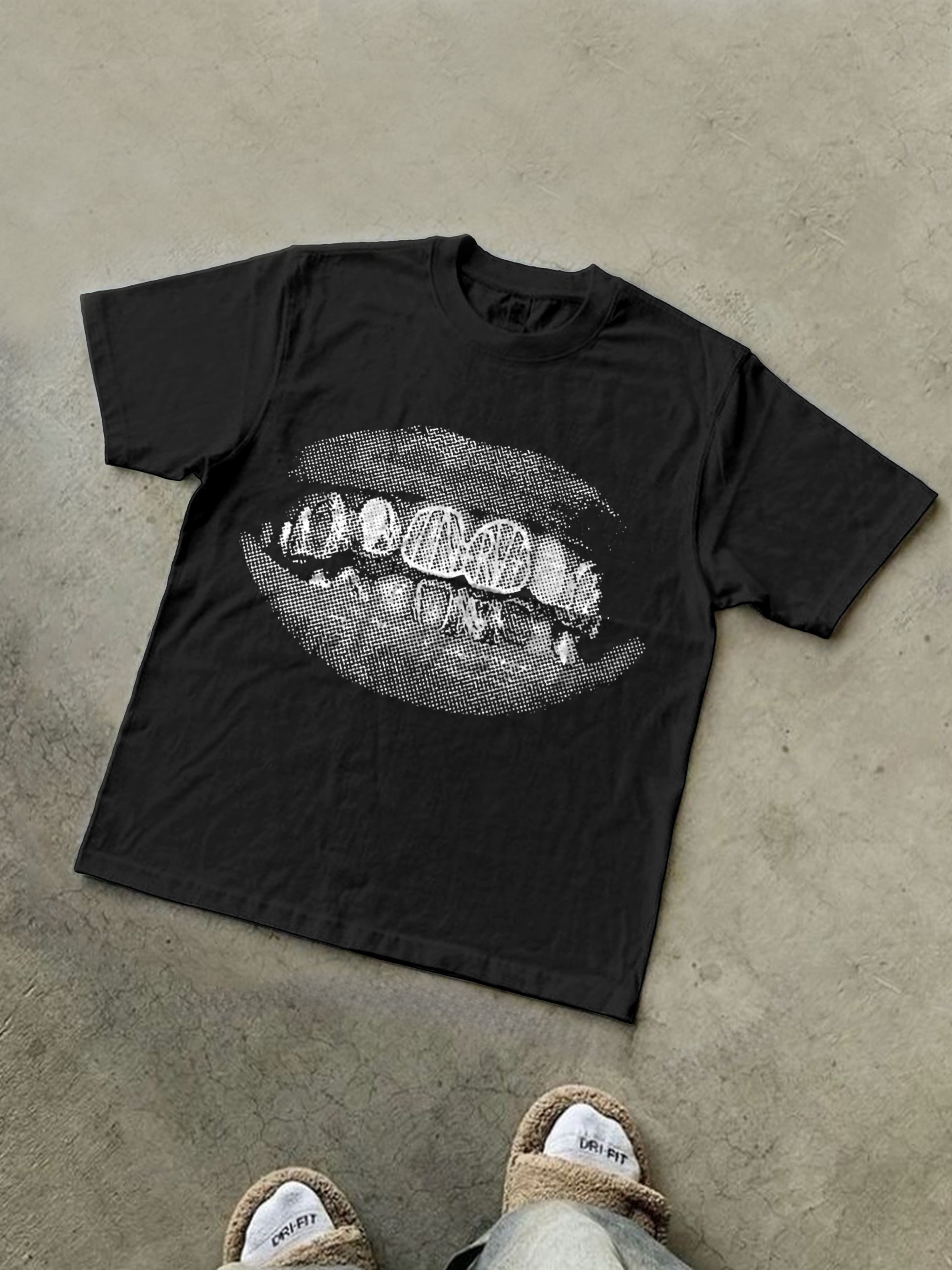 Retro Casual Personalized Lip Print 100% Cotton Casual T-shirt