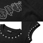 Sopula Shining Diamond Font Graphic Rhinestone Tank Top
