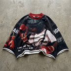 Boxing Boy Vintage Graphic Boxy Crop Crimped Edge T-shirt