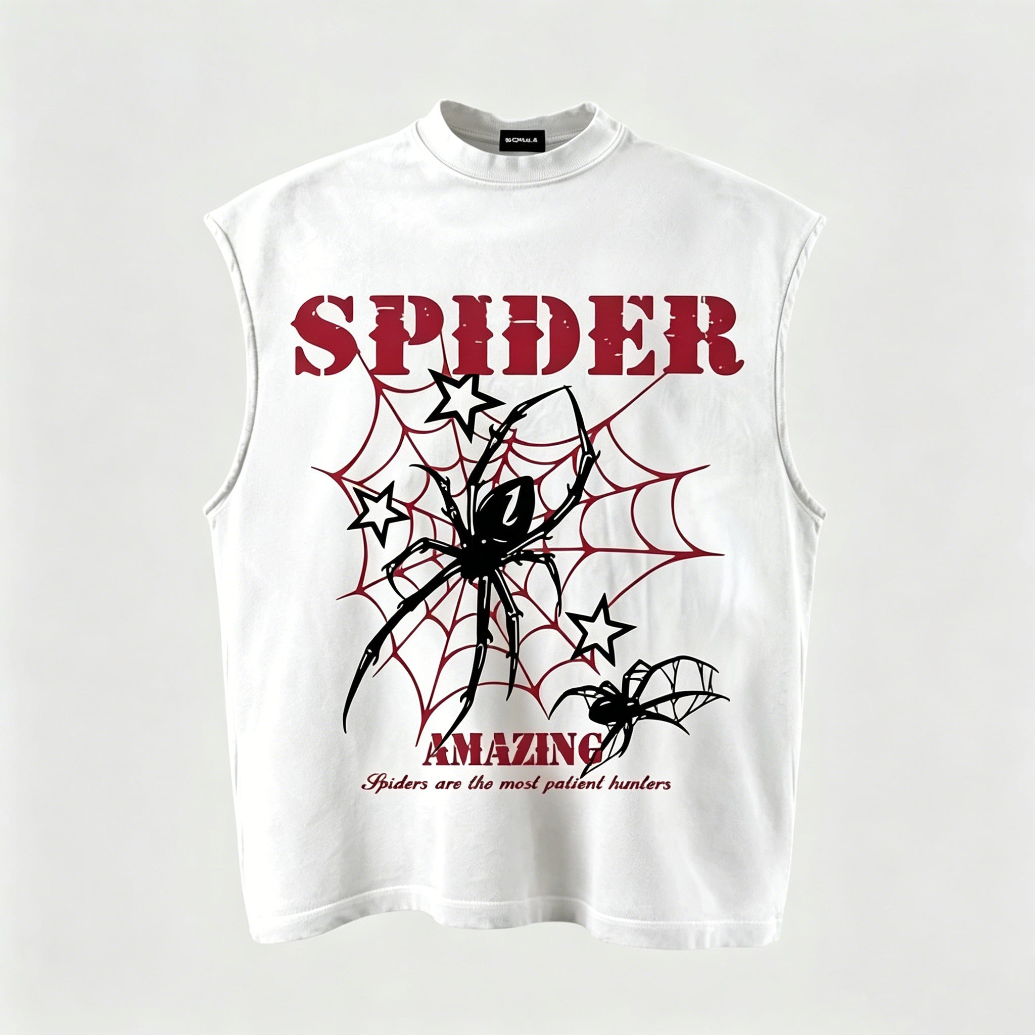 Men's Retro Spider Pattern Pure Cotton Vest Tank Top