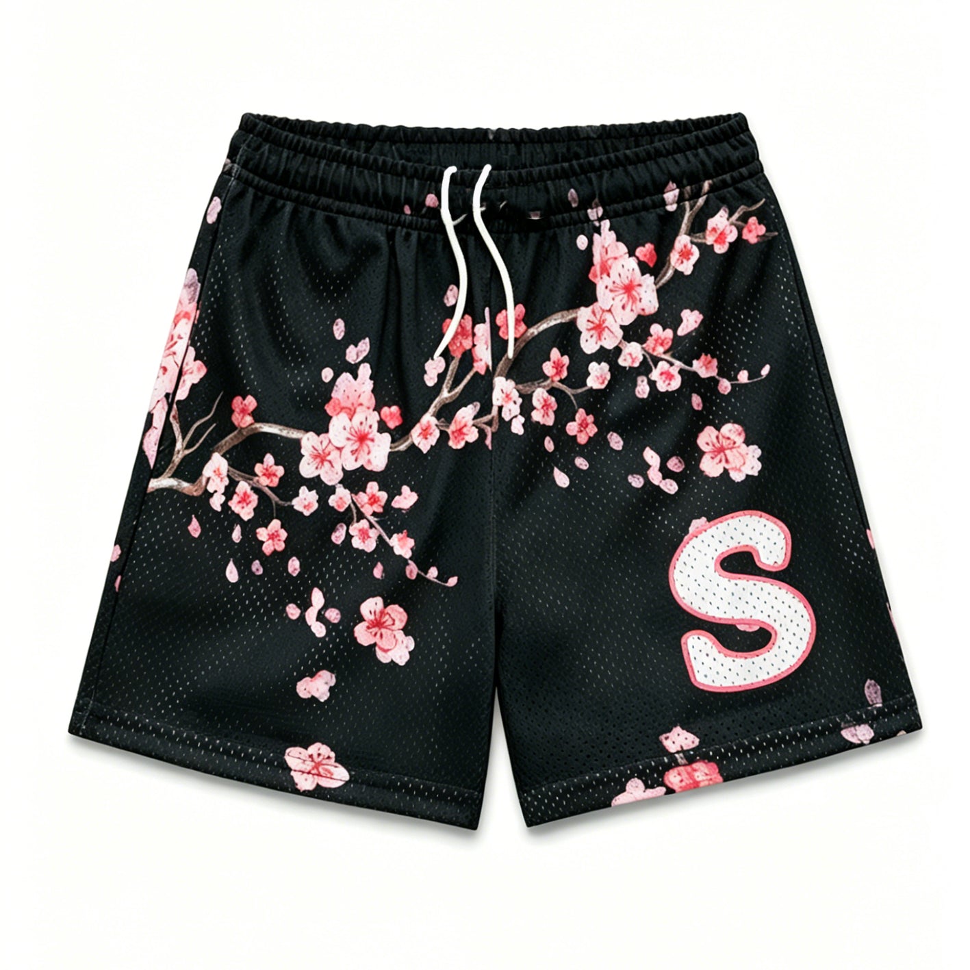 Sopula Cherry Blossom Print Mesh Basketball Shorts