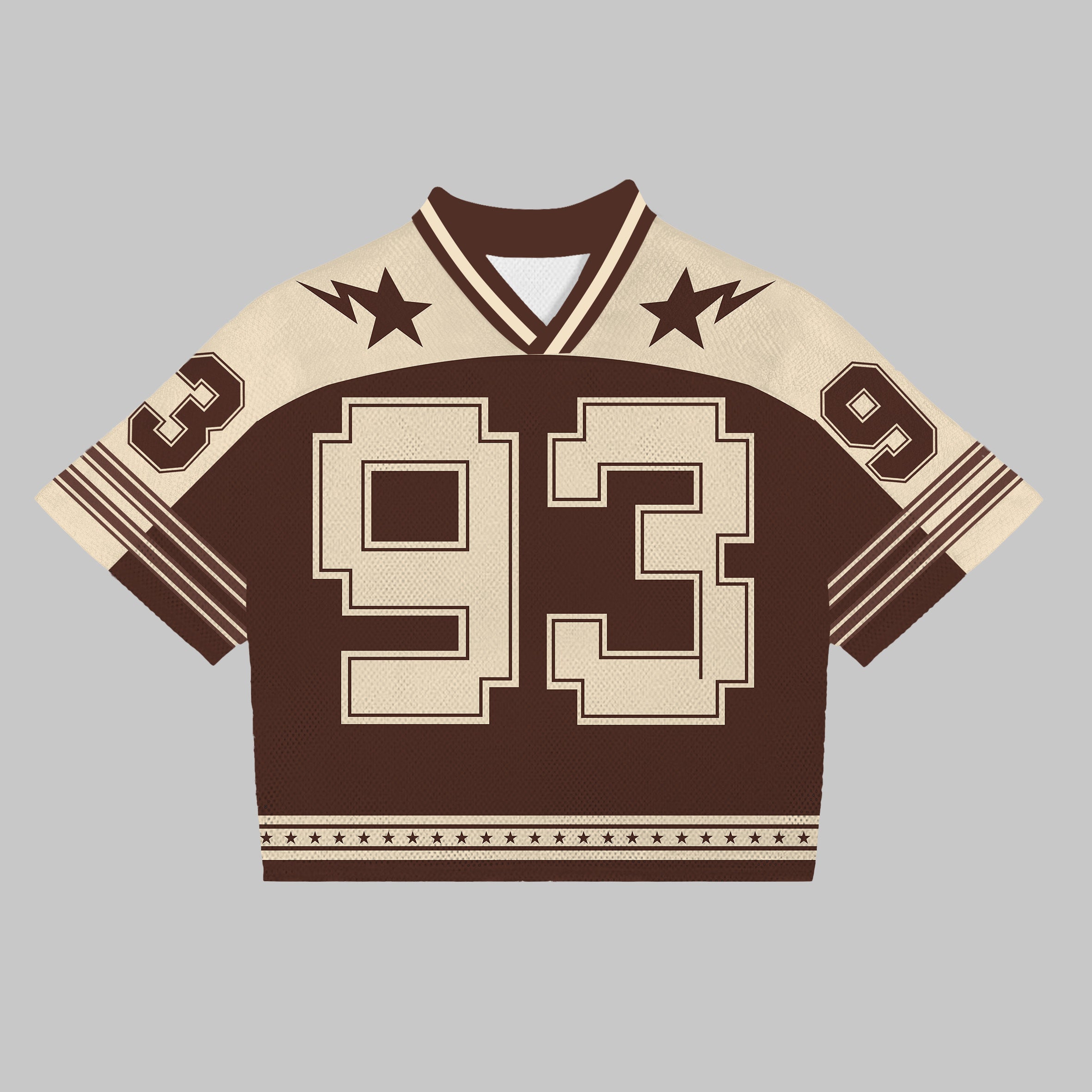 Vintage Number 93 Graphics Blokecore Blokette Jerseyfit V-neck T-shirt