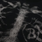 Retro Waffle Skeleton Print Long-sleeved T-shirt