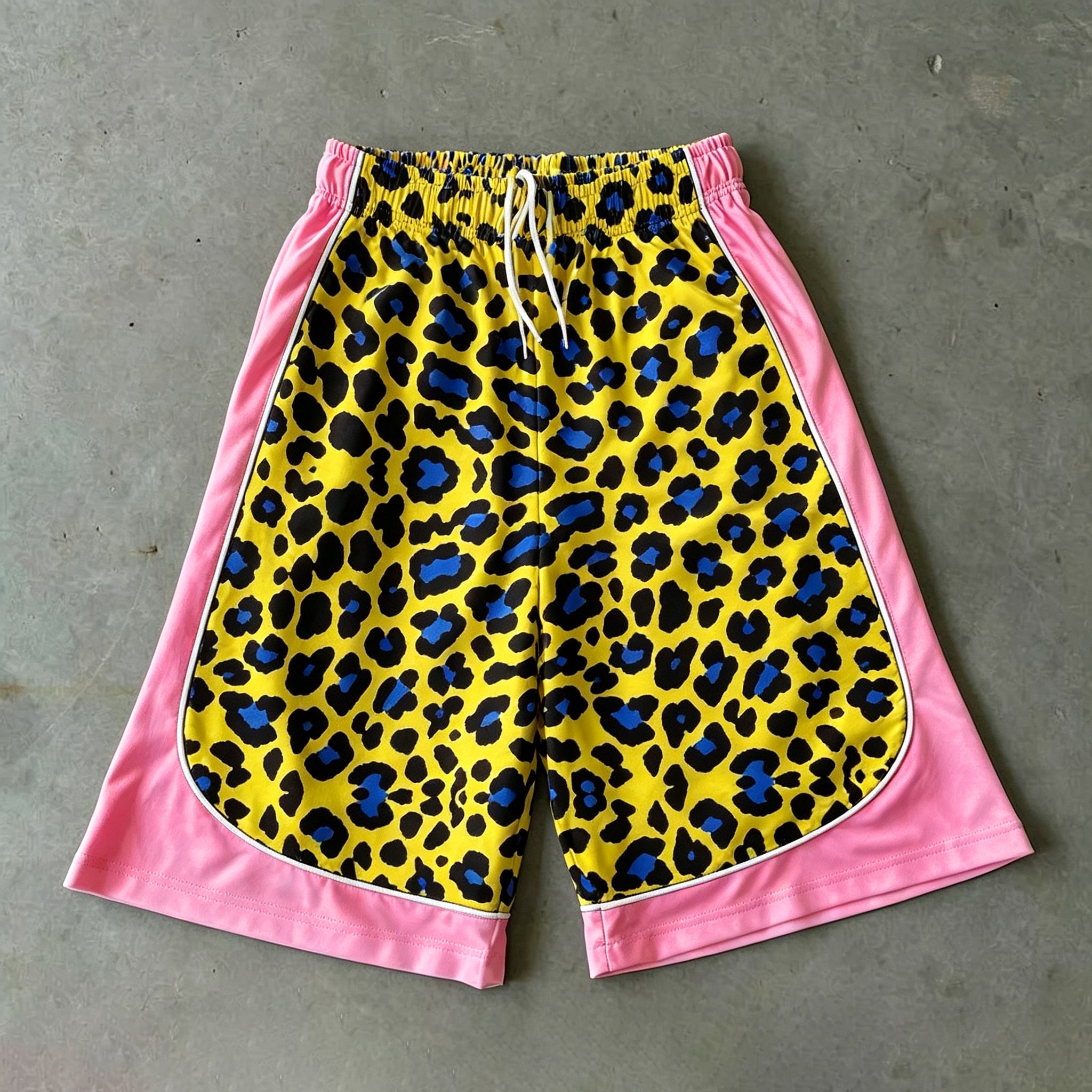 Men's Stylish Unique Color-blocked Drawstring Casual Shorts
