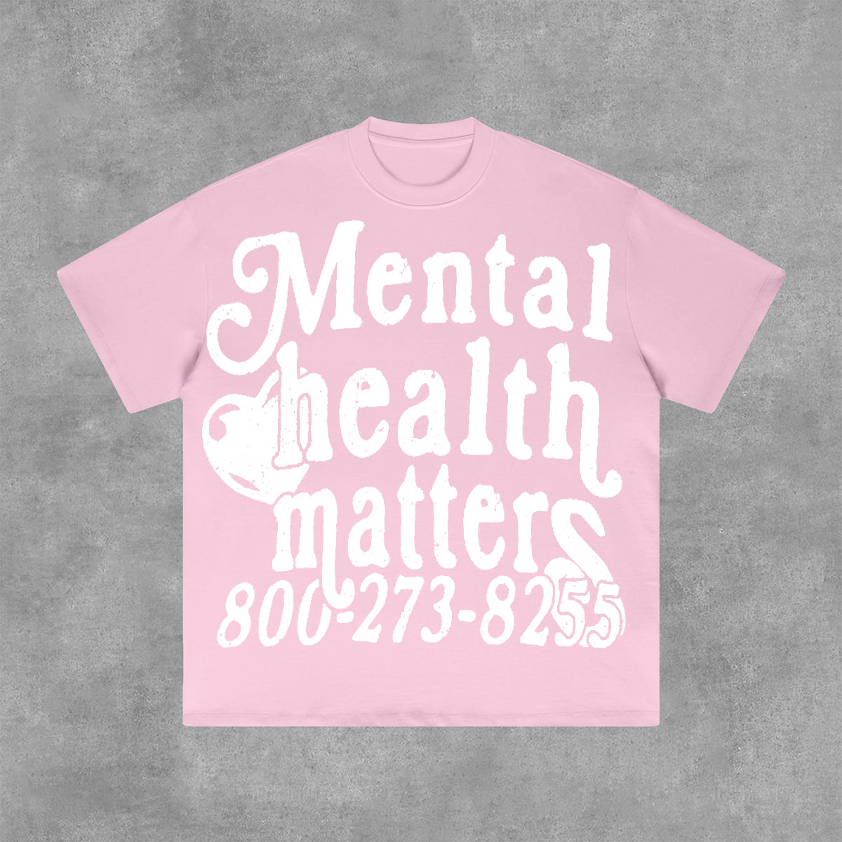 Vintage Mental Health Matters Graphic Short Sleeve T-Shirt