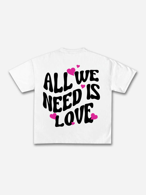 All We Need Is Love Graphic Cotton T-shirt