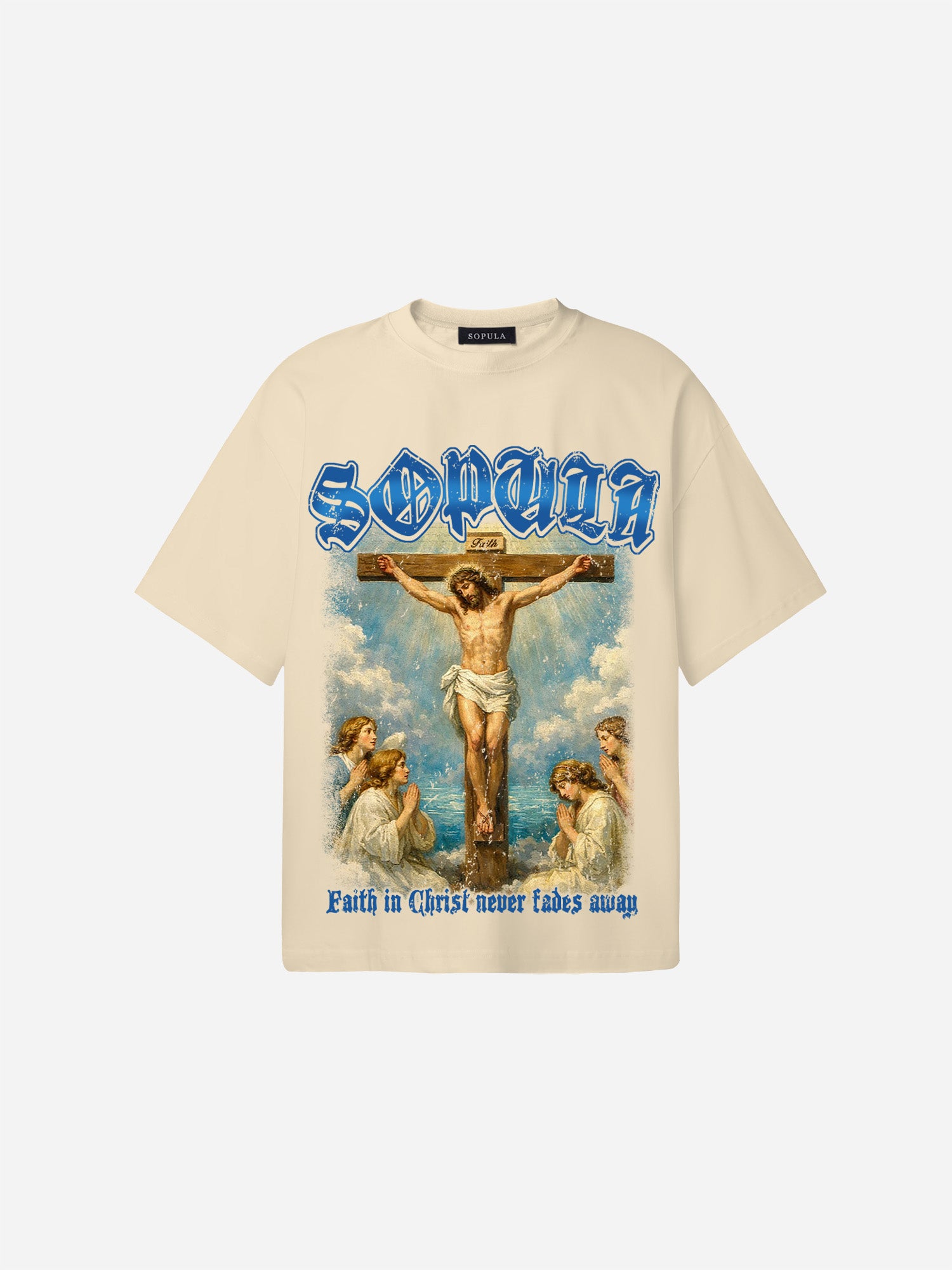 Sopula Portrait Of Jesus Artistic Graphic Cotton T-shirt