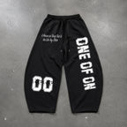 Vintage One Of One Word Graphic Wide Leg Sports Pants