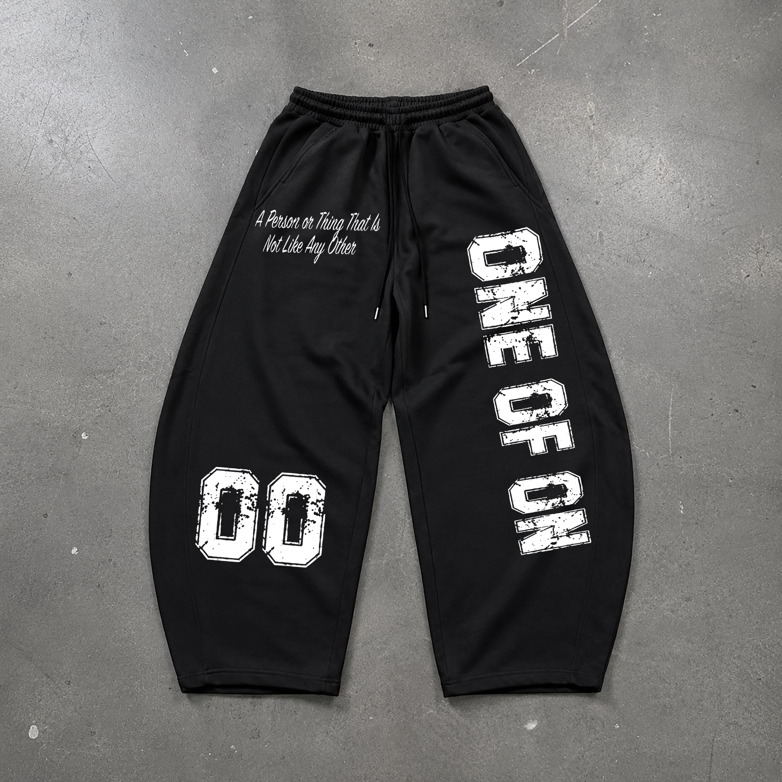 Vintage One Of One Word Graphic Wide Leg Sports Pants