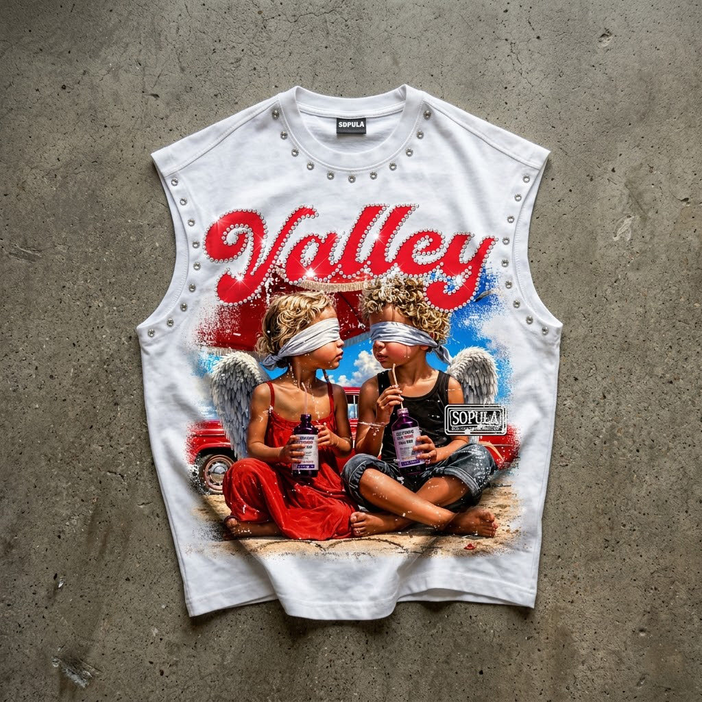 Valley Cough Syrup And Angel Vintage Graphic Tank Top