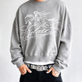Knight Pattern Crew Neck Loose Sweatshirt