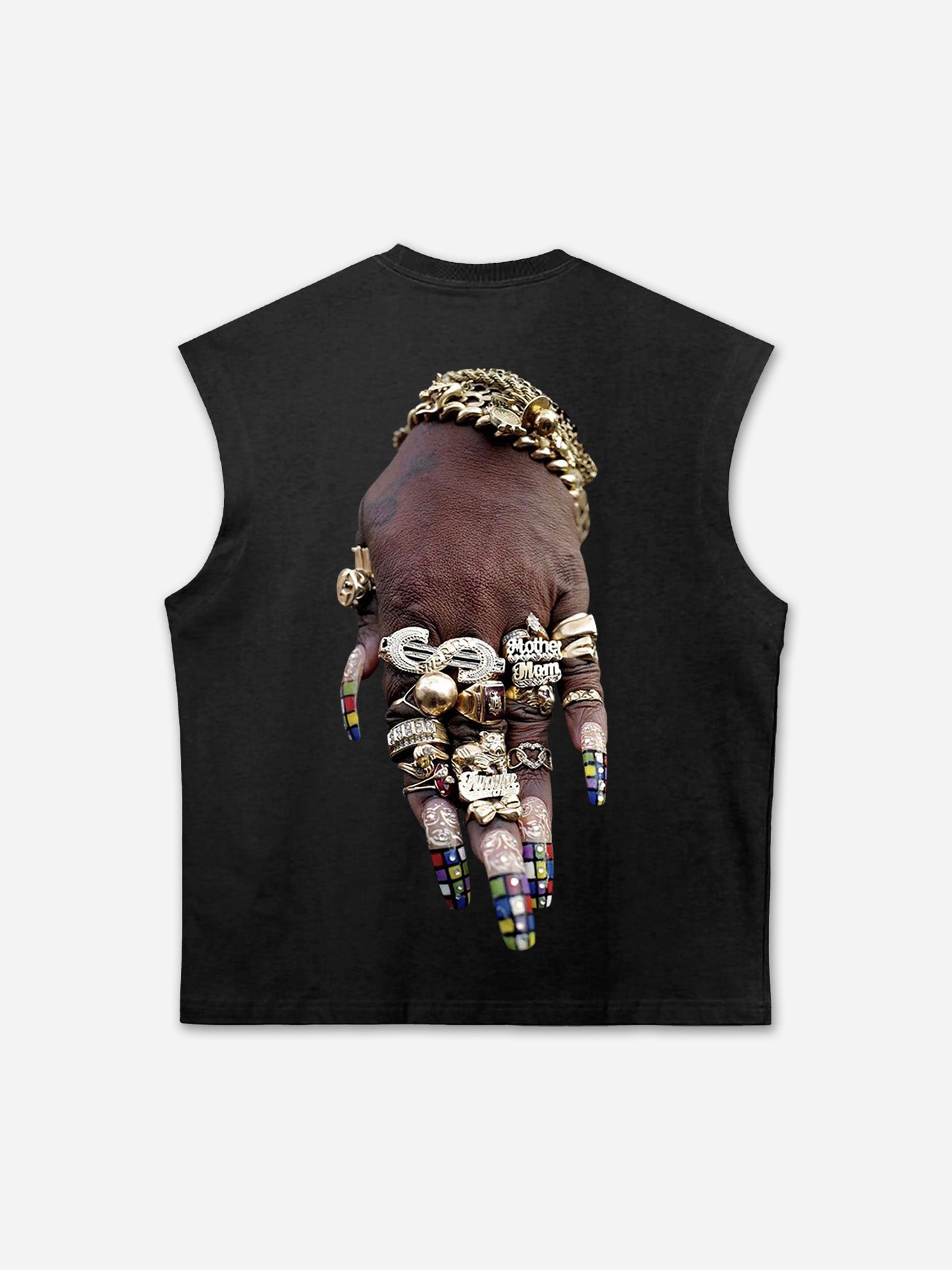 Vintage Colorful Art Bracelet And Ring Graphic Tank Top