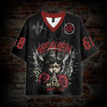 Dark Series Praying Angel Mesh Sweatshirt Graphic Mesh Jersey T-shirt