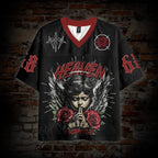Dark Series Praying Angel Mesh Sweatshirt Graphic Mesh Jersey T-shirt