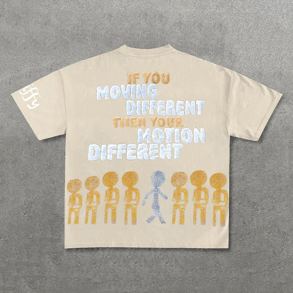 Vintage Motion Different Graphic Short Sleeve T-Shirt