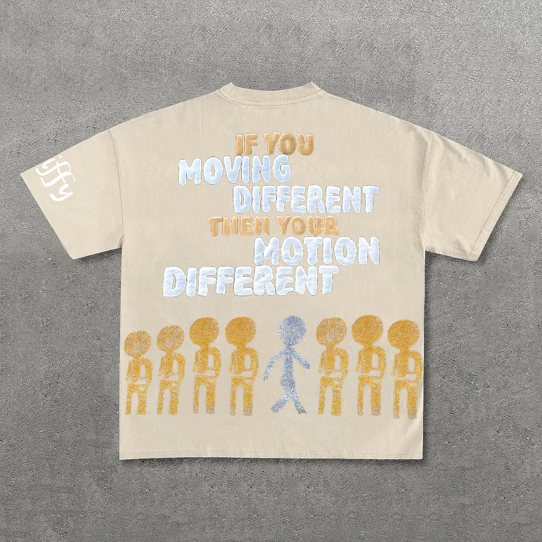 Vintage Motion Different Graphic Short Sleeve T-Shirt
