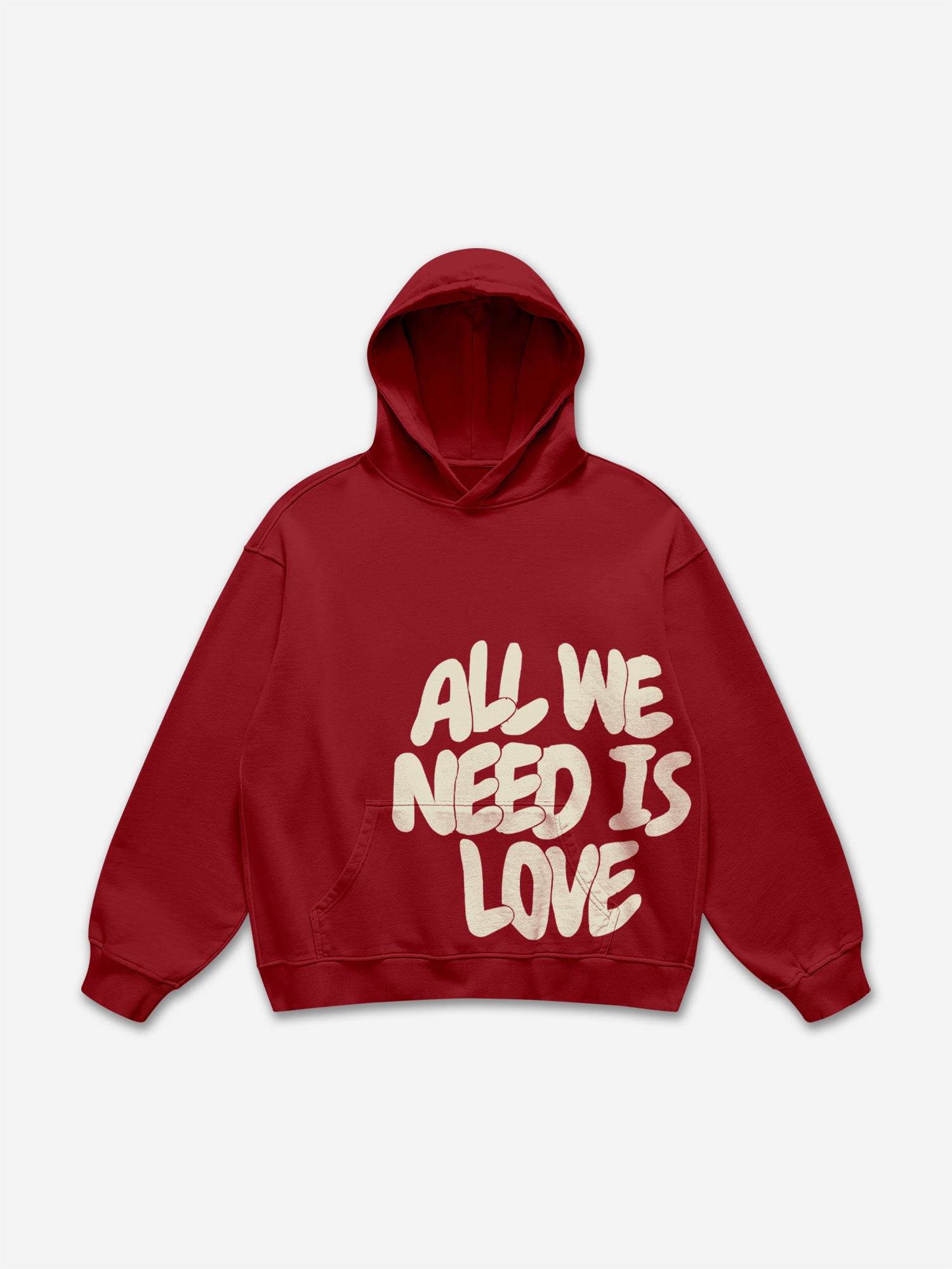 Vintage All We Need Is Love Print Hoodie