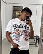 Saints Floral Angel Graphic Cotton T-shirt