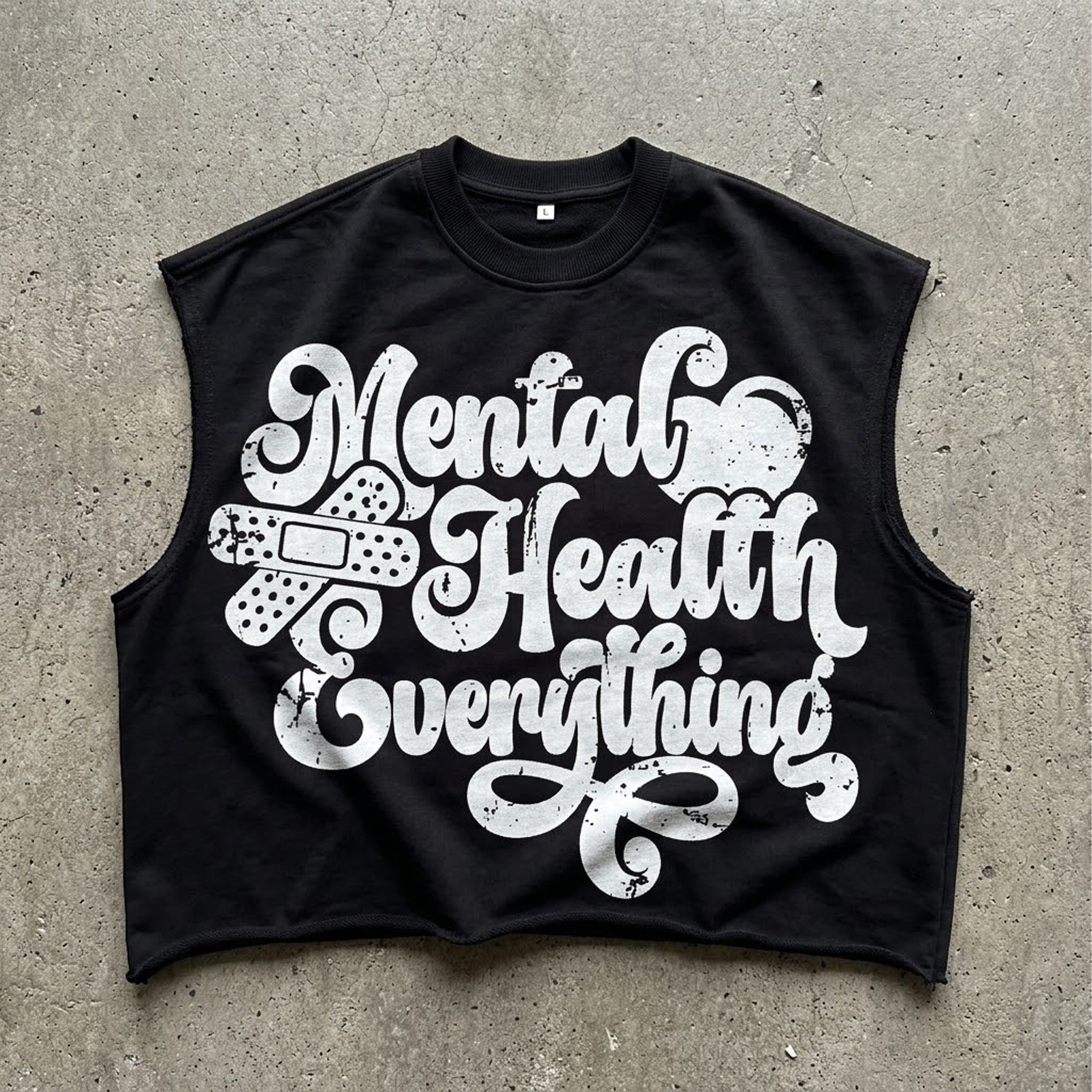 Mental Health Matters Most Retro Slogan Graphic Short Tank Top
