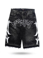 Graffiti Blitz Mid-length Straight Leg Printed Jorts