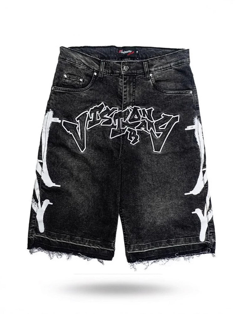 Graffiti Blitz Mid-length Straight Leg Printed Jorts