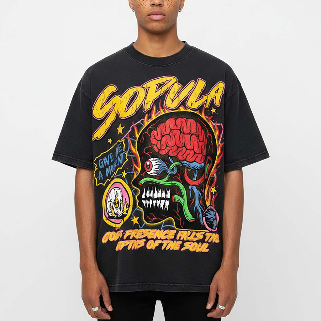 Men's Burning Soul Graphic Casual T-shirt