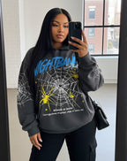 The Dark Night Bane Spider Web Graphics Pocket Hoodie