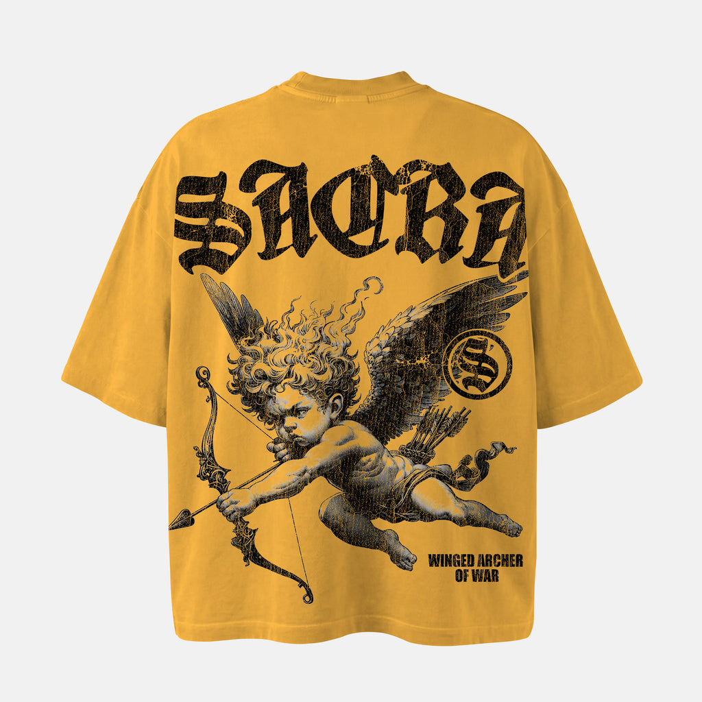 Sacra Angel Winged Archer Of War Graphic Cotton T-shirt