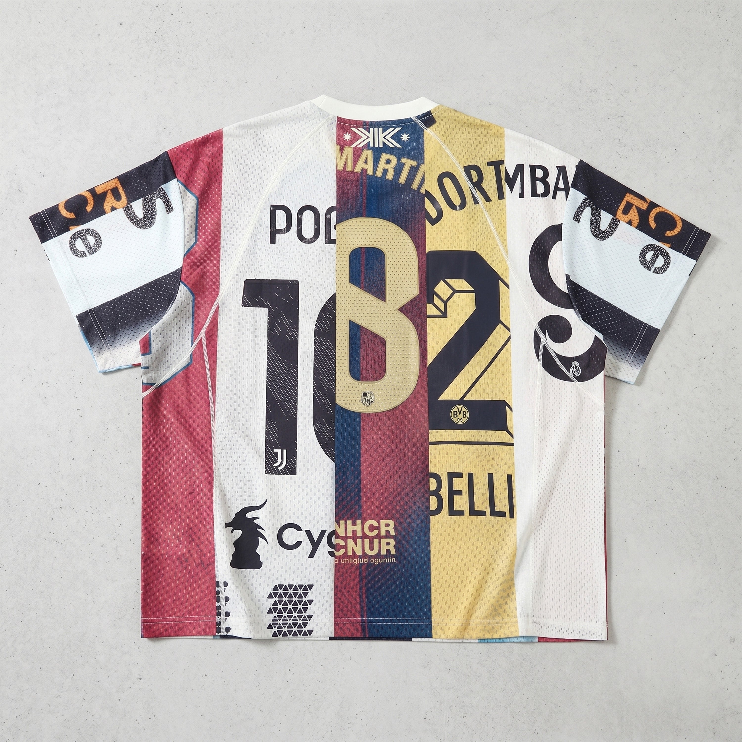 Classic Team Patchwork Print Mesh Jersey
