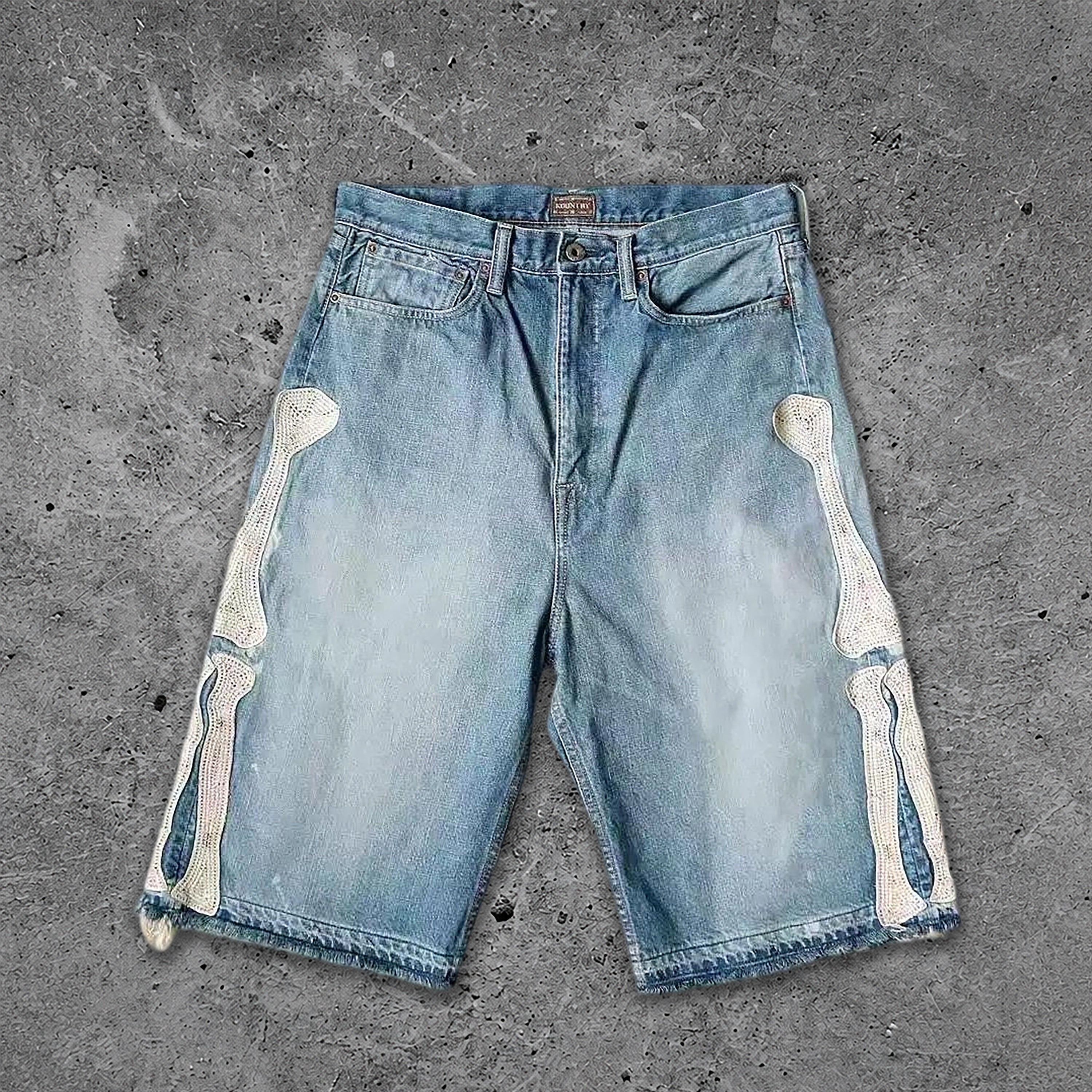 I Am Allergic To People T-shirt & Bone Embroidered Denim Shorts Set