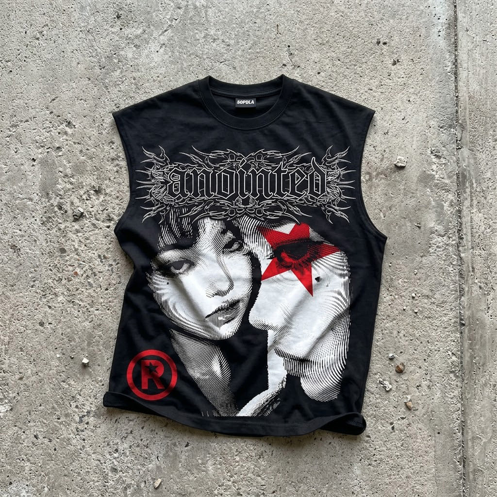 Anointed Y2k Street Portrait Graphic Tank Top