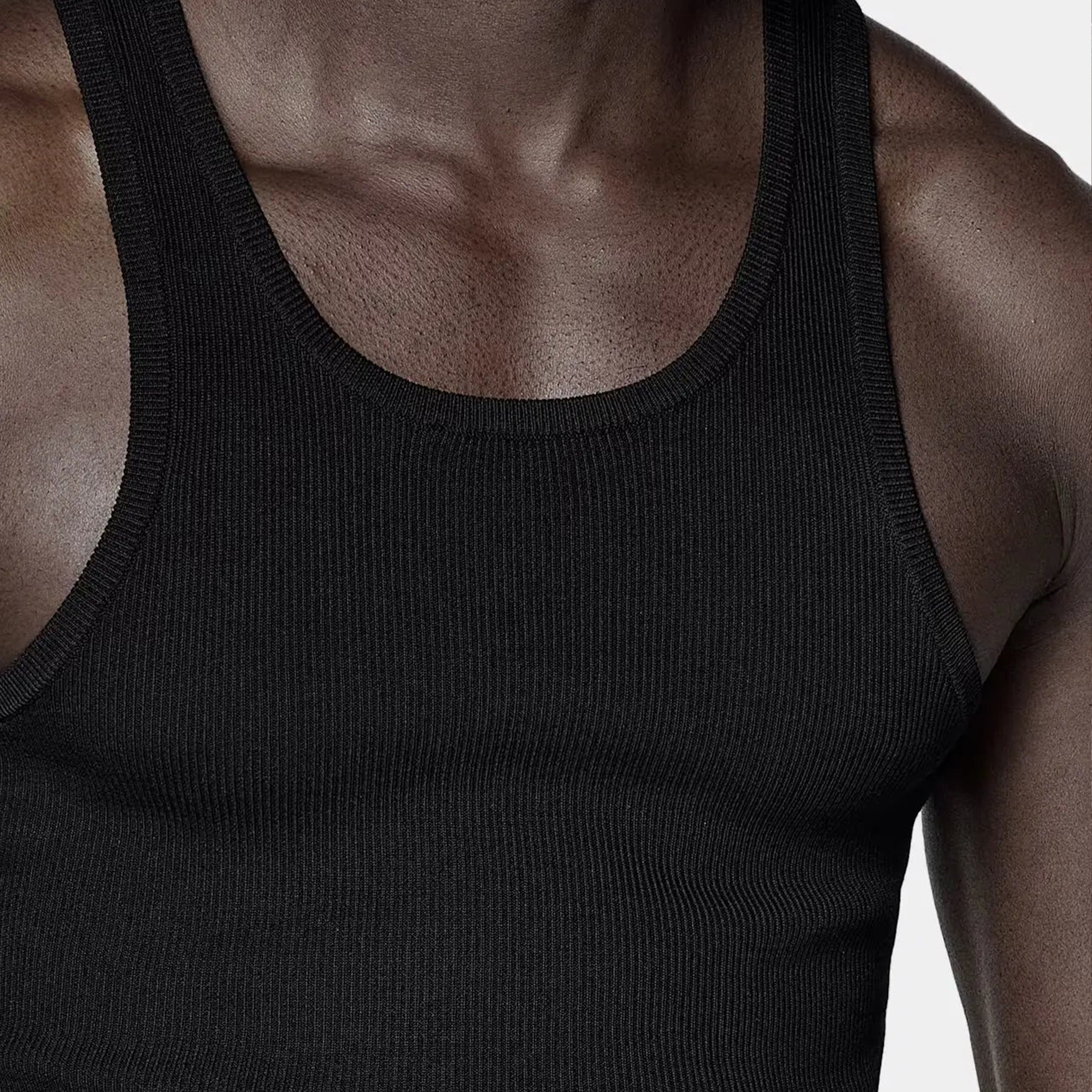 Men's Cotton Ribbed Sleeveless Sports Tank Top