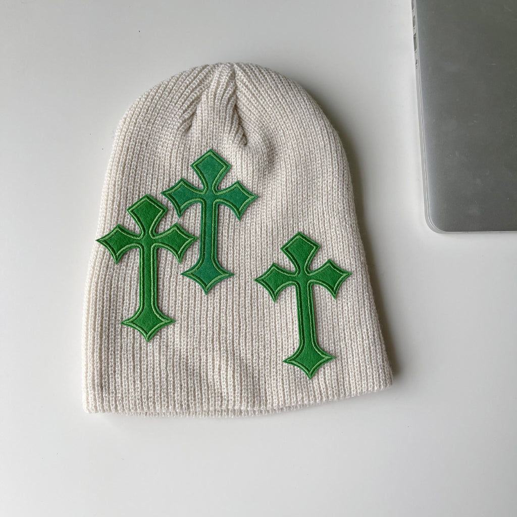 Casual Gothic Cross Pattern  Acrylic Knitted Hat