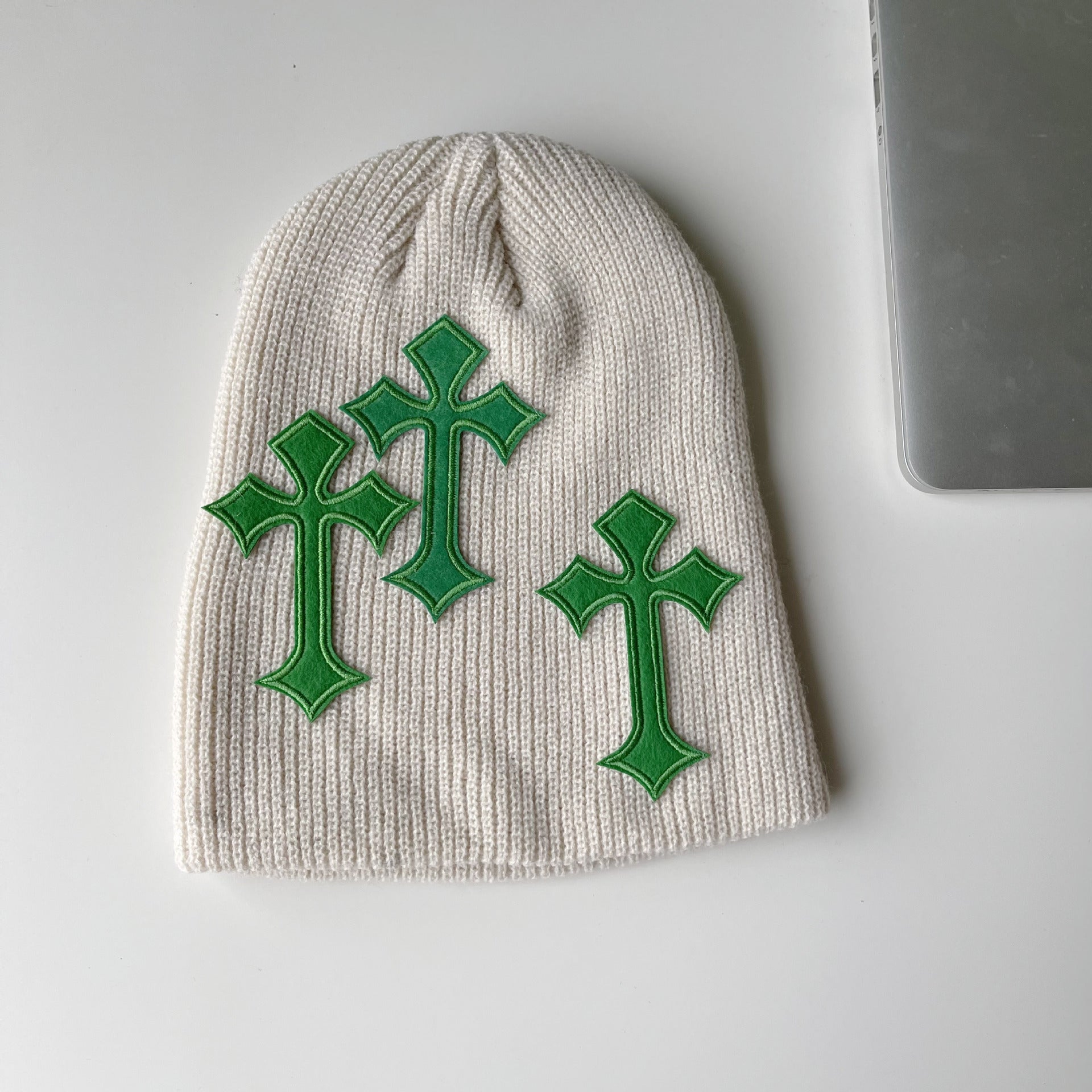 Casual Gothic Cross Pattern  Acrylic Knitted Hat