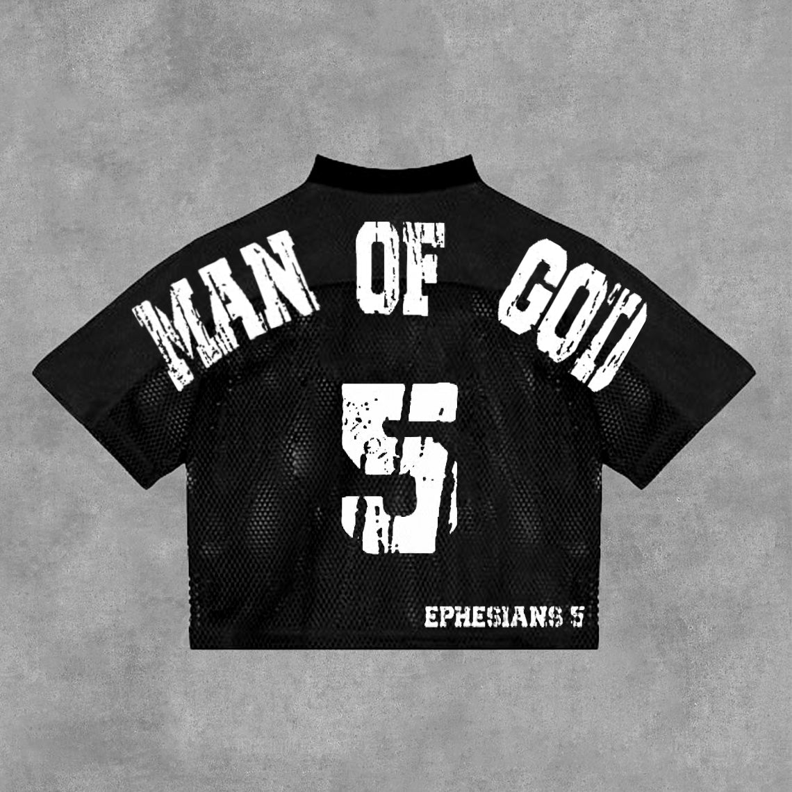 Vingate God's Child Man Of God Blokecore V-neck Mesh Jersey