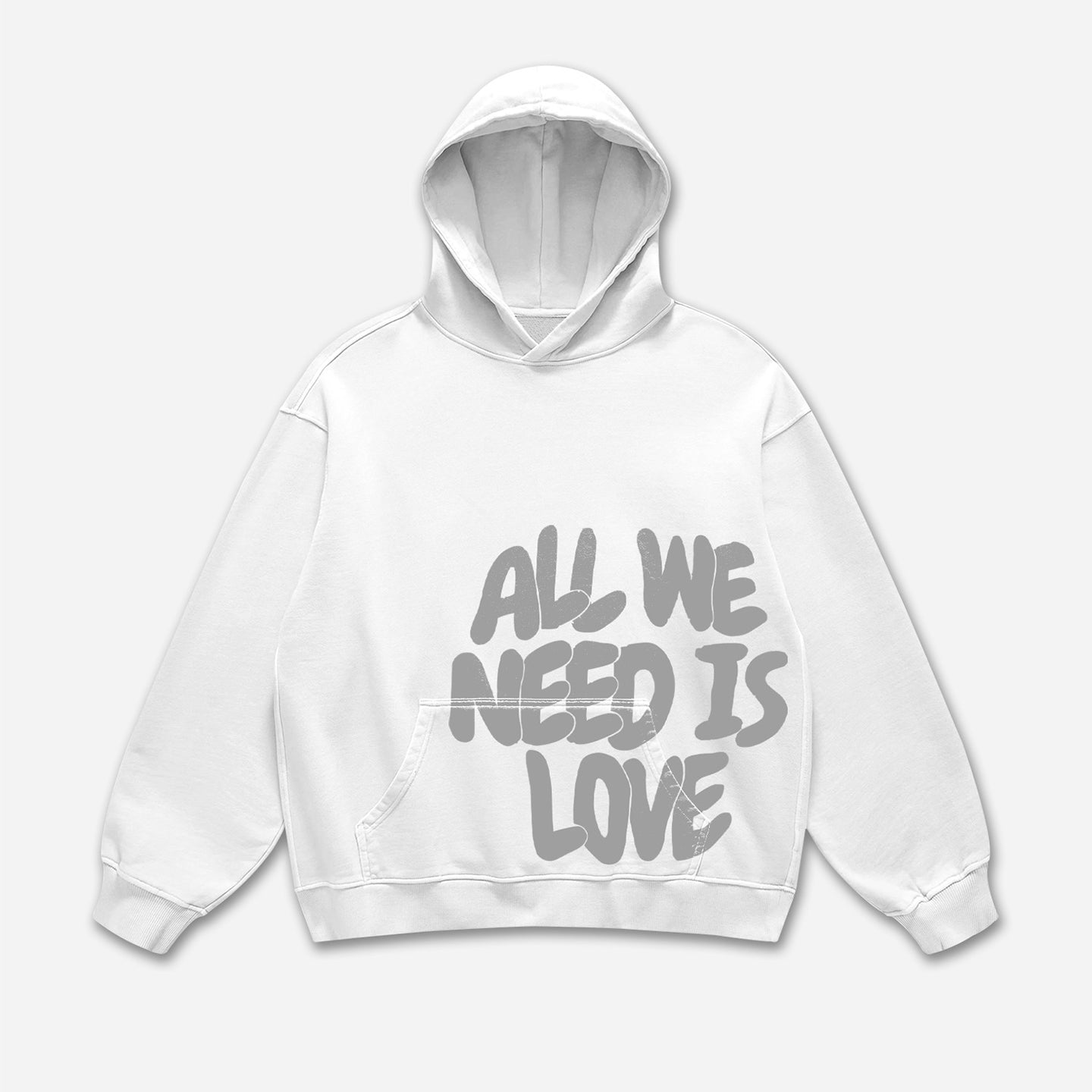 Vintage All We Need Is Love Print Hoodie