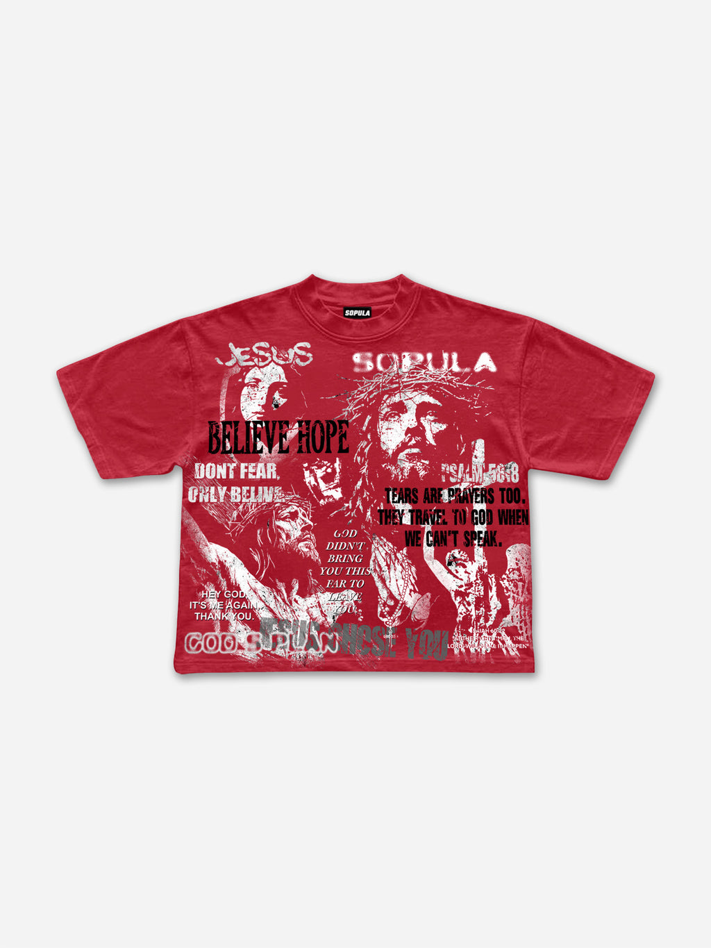 Jesus And The Bible Vintage Graphic Rhinestone Cropped T-shirt