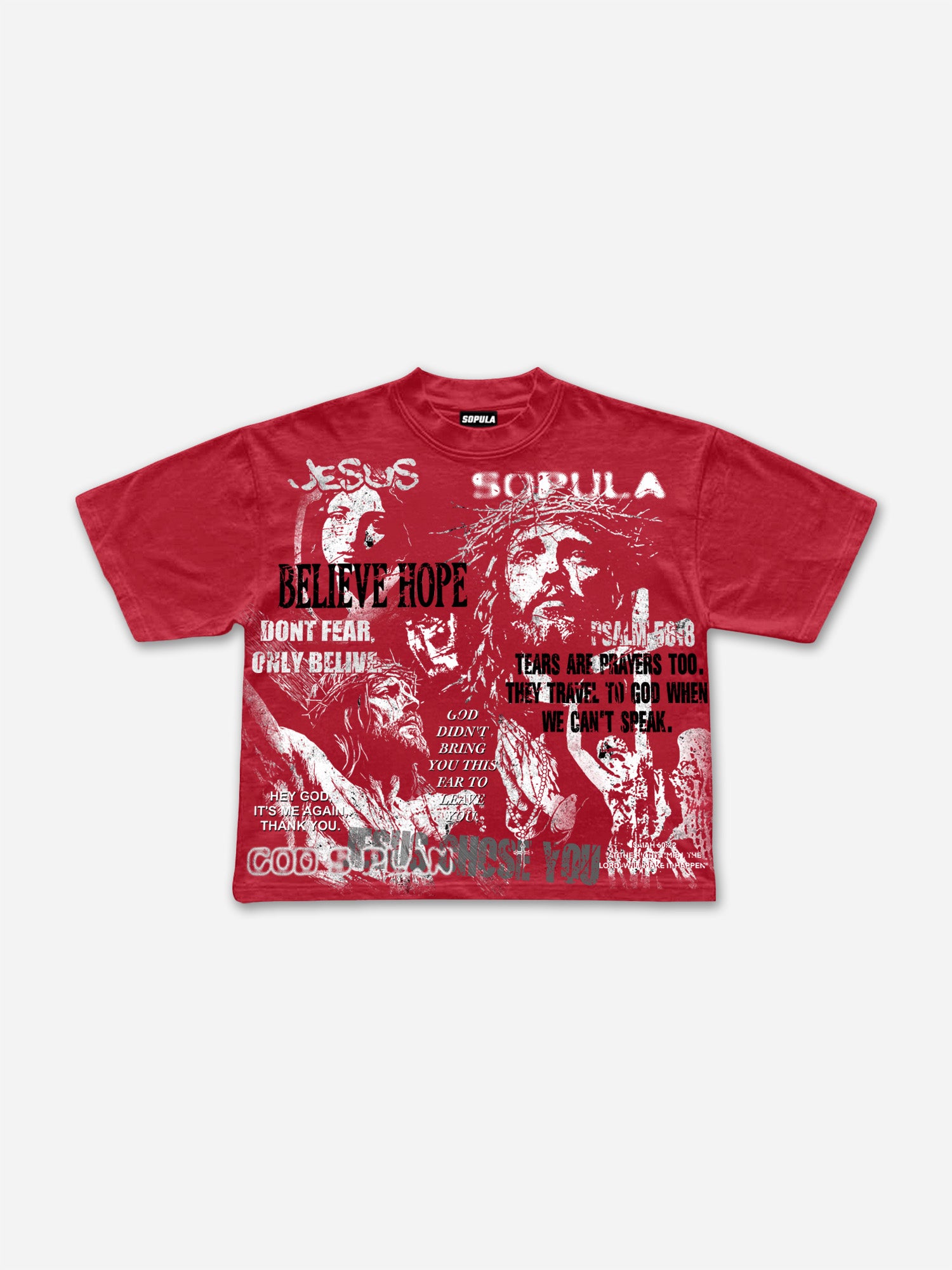Jesus And The Bible Vintage Graphic Rhinestone Cropped T-shirt