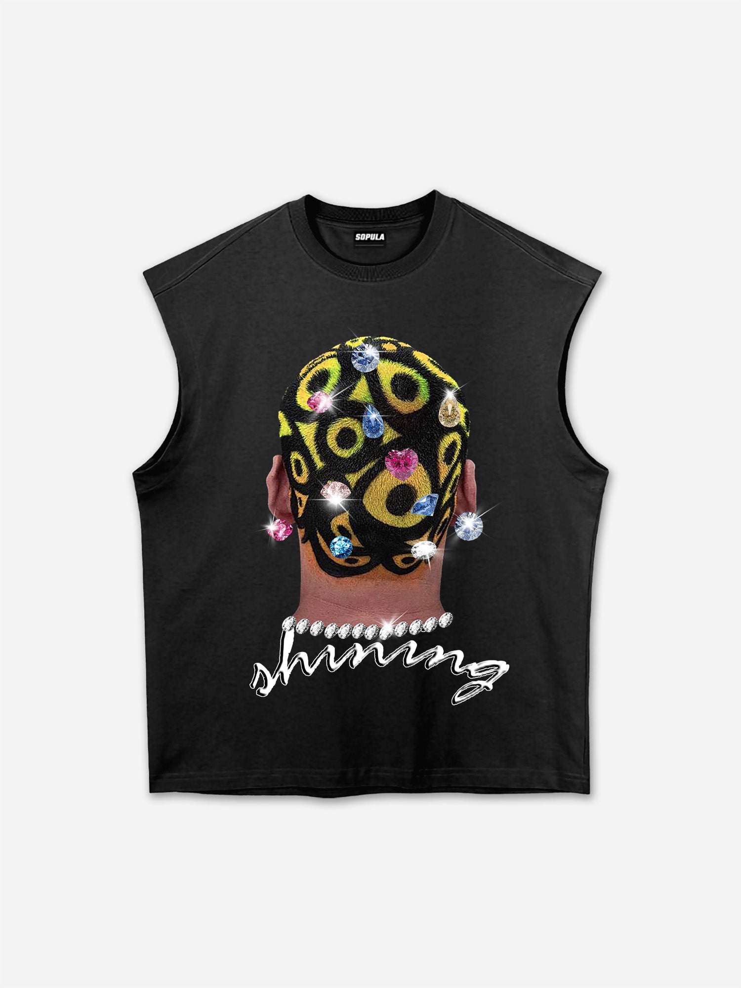 Bounce Back Colored Hair Diamond Graphic Tank Top