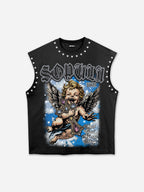 Sopula Angel Of The Cross Graphic Rhinestone Tank Top