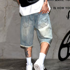 Men's Fashion Retro Ripped Loose Denim Shorts